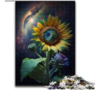 Rompecabezas de 1000 Piezas de Madera con diseño de Girasol Espacial Juego Interactivo Familiar Apto para Mayores de 14 años 50x75cm Juego de ingenio
