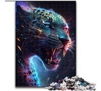 Rompecabezas de 1000 Piezas de Madera con diseño de Leopardo Negro, Ideal para decoración del hogar y la Oficina, cumpleaños, 50x75cm, para Hombres y Mujeres