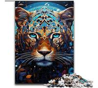 Rompecabezas de 1000 Piezas de Madera con diseño de Leopardo para Adultos, Ideal para Adolescentes, 50x75cm, Ideal para Jugar en Familia