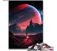 Rompecabezas de 1000 Piezas de Madera con diseño de montañas y Planetas de Colores Padres,Parejas y Amigos Edad Recomendada: 14+ 50x75cm Una Divertida Actividad para una Noche