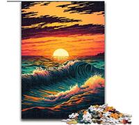 Rompecabezas de 1000 Piezas de Madera con diseño de Olas del océano para Adultos,Ideal como decoración o Regalo de cumpleaños,50x75cm Manualidad Divertida para la Familia,Ideal para cumpleaños