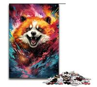 Rompecabezas de 1000 Piezas de Madera con diseño de Panda Rojo para niños Ideal para la interacción Entre Padres e Hijos 75 x 50 cm