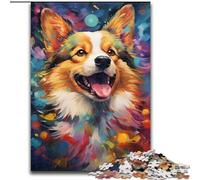 Rompecabezas de 1000 Piezas de Madera con diseño de Perro Corgi, Ideal para Pintar en casa, 50x75cm, Ideal para Adolescentes, Fiestas