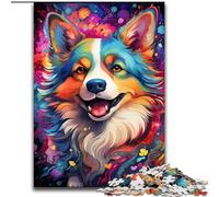 Rompecabezas de 1000 Piezas de Madera con diseño de Perro Corgi, Ideal para Principiantes, Ideal para cumpleaños y Regalos Festivos, 50x75cm, para Adultos y familias, Ideal para Decorar el hogar
