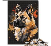 Rompecabezas de 1000 Piezas de Madera con diseño de Perro Elkhound Noruego. Un desafío para Adolescentes, Decorar el hogar o Regalar (tamaño 50x75cm).