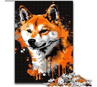Rompecabezas de 1000 Piezas de Madera con diseño de Perro Shiba Inu, Año Nuevo, Ideal para Fiestas de 50x75cm Juego de ingenio para Adolescentes