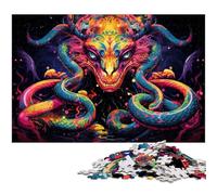 Rompecabezas de 1000 Piezas de Madera con diseño de Serpiente de Colores para Adultos, desafiante Rompecabezas de Bricolaje, Juego Familiar Perfecto o Regalo Decorativo, 50x75cm/19,68x29,52 Pulgadas