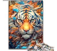 Rompecabezas de 1000 Piezas de Madera con diseño de Tigre,Ideal para Principiantes,Ideal para cumpleaños y Regalos Festivos,50x75cm,para Adultos y familias, decoración del hogar