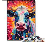 Rompecabezas de 1000 Piezas de Madera con Forma de Vaca y círculo, Año Nuevo, Ideal para Fiestas de 50x75cm Juego de ingenio para Adolescentes
