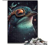 Rompecabezas de 1000 Piezas de Madera con ilusión de pingüino Padres, Parejas y Amigos Edad Recomendada: 14+ 50x75cm Una Divertida Actividad para una Noche de Juegos en Familia