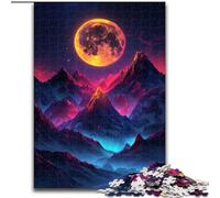 Rompecabezas de 1000 Piezas de Madera con montañas de Colores por la Noche Ideal para decoración del hogar y la Oficina cumpleaños 50x75cm Fiesta de cumpleaños para Hombres