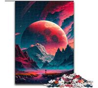 Rompecabezas de 1000 Piezas de Madera con montañas y Planetas Coloridos, Ideal para Regalar en Navidad, cumpleaños, Halloween, Humor y Detalles de 50x75cm
