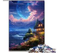Rompecabezas de 1000 Piezas de Madera con un Colorido Paisaje Extraterrestre Idea única de Regalo para decoración del hogar 50x75cm y familias Decoración desafío para el Cerebro