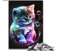 Rompecabezas de 1000 Piezas de Madera con un Gatito del Universo Juego Interactivo Familiar Apto para Mayores de 14 años 50x75cm Juego de ingenio para Adolescentes Fiestas