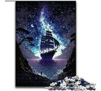 Rompecabezas de 1000 Piezas de Madera con un Hermoso Barco Pirata Actividad para conectar con la Familia, Regalo de decoración para el hogar, Juego Familiar(50x75cm)
