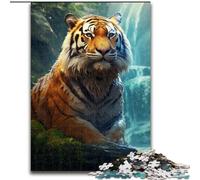Rompecabezas de 1000 Piezas de Madera con un Hermoso Tigre, Juego Interactivo Familiar, Apto para Mayores de 14 años, 50x75cm, Ideal para Adolescentes, Fiestas