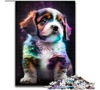 Rompecabezas de 1000 Piezas de Madera con un Lindo Cachorro del Universo navideño Obra de Arte humorística 50x75cm Ideal para cumpleaños, Navidad y Halloween