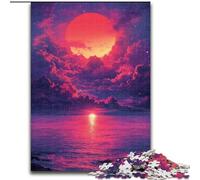 Rompecabezas de 1000 Piezas de Madera con una Luna de neón Colorida Idea de Regalo para Navidad Obra de Arte humorística 50x75cm Un Regalo Ideal para Navidad o cumpleaños