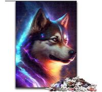 Rompecabezas de 1000 Piezas de Madera de Husky Colorido, Juego Interactivo Familiar, Apto para Mayores de 14 años, 50x75cm, Juego de ingenio para Adolescentes, Fiestas