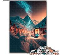 Rompecabezas de 1000 Piezas de Madera de Invierno Surrealista, Ideal para cumpleaños, Navidad y Halloween, 50x75cm, para decoración del hogar, Entrenamiento Mental y Regalos navideños