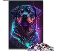 Rompecabezas de 1000 Piezas de Madera de Perro Rottweiler, Divertido para el hogar, 50x75cm, decoración DIY, desafía el Cerebro