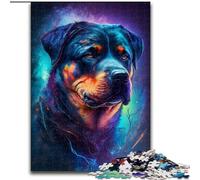 Rompecabezas de 1000 Piezas de Madera de Perro Rottweiler, Navidad y Año Nuevo, Regalo navideño de 50x75cm, Juego de ingenio para Adolescentes, Regalo navideño