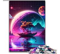 Rompecabezas de 1000 Piezas de Madera de Playa Cósmica para Adultos con Juego Interactivo Familiar, Ideal para Mayores de 14 años (tamaño 38x26cm)