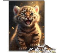 Rompecabezas de 1000 Piezas de Madera de Tigre bebé, Ideal para Regalar en Familia 50x75cm para decoración del hogar Regalo Ideal de Navidad y Año Nuevo para Adolescentes