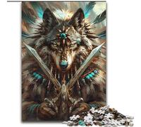 Rompecabezas de 1000 Piezas de Madera de un Hermoso Lobo Divertida Actividad para el hogar, 50x75cm Decoración DIY Regalos navideños Que desafían el Cerebro
