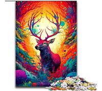 Rompecabezas de 1000 Piezas de Madera para Adultos con diseño de Ciervo, Ideal para Disfrutar en Familia 50x75cm Ideal para decoración del hogar, Entrenamiento Mental y Regalos navideños