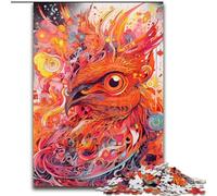 Rompecabezas de 1000 Piezas de Madera para Adultos, diseño de Ave fénix roja, navideño, Obra de Arte humorística, 50x75cm, Ideal para cumpleaños, Navidad y Halloween