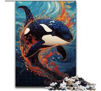 Rompecabezas de 1000 Piezas de Madera para Adultos, diseño de Ballena Azul Ideal como decoración o Regalo de cumpleaños 50x75cm Ideal para cumpleaños, Fiestas y Ocasiones Especiales
