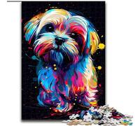 Rompecabezas de 1000 Piezas de Madera para Adultos, diseño de Perro maltés, para Adolescentes, 50x75cm, cumpleaños, desafiante Juego de ingenio