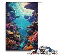 Rompecabezas de 1000 Piezas de Madera para niños Colorido y psicodélico Mundo Submarino Ideal para interacción Entre Padres e Hijos (38 x 26 cm)