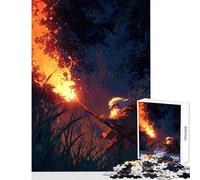 Rompecabezas de 1000 Piezas de Mago con antorcha en un Bosque Oscuro Ideal para Decorar el hogar Regalo de cumpleaños Juego práctico Ideal para decoración de Escritorio tamaño 50x75cm