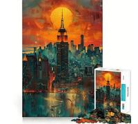 Rompecabezas de 1000 Piezas de Manhattan, Nueva York, para Adolescentes Juguete para ejercitar la Mente, Juego Relajante, Arte para armar, Regalo Festivo (38x52cm)