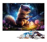 Rompecabezas de 1000 Piezas de Mapache galáctico para Adultos, Ideal para Relajarse y desafiarse, decoración Colorida para el hogar, Regalo Ideal para Amigos, 26x38cm/10,23x14,96 Pulgadas.