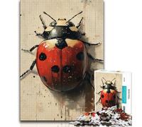 Rompecabezas de 1000 Piezas de Mariquita de Siete Puntos para Adolescentes, Juego Familiar antiestrés, desafío difícil, colección de Artistas, Bellas Artes (75x50cm)