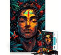 Rompecabezas de 1000 Piezas de meditación Shiva para Adolescentes Juego Inteligente para Fortalecer los Lazos Familiares Obra de Arte para armar 50x75cm