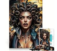 Rompecabezas de 1000 Piezas de Medusa Gorgona Furiosa para Adolescentes Diversión para estimular la Mente Manualidad de Corte de Alta precisión Actividad Relajante para desconectar (38x26cm)