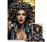 Rompecabezas de 1000 Piezas de Medusa Gorgona Furiosa para Adultos Pensamiento lógico Distracción Suave Cierre sin Costuras Regalo Festivo (50x75cm)