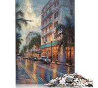Rompecabezas de 1000 Piezas de Miami Art USA para Adultos y Adolescentes, Regalo de Nochebuena (38 x 26 cm)