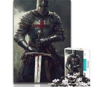 Rompecabezas de 1000 Piezas de Mighty Medieval Knight para Adolescentes Ejercita el Cerebro Juguetes adictivos para Cultivar la Paciencia Juego de desafío único (38x26cm)