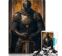 Rompecabezas de 1000 Piezas de Mighty Medieval Knight para Adultos Difícil de completar, Pero Divertido y Divertido Decoración hogar 38x26cm