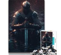 Rompecabezas de 1000 Piezas de Mighty Medieval Knight para Adultos Ejercita el Cerebro Juguetes adictivos para Cultivar la Paciencia Una Obra de Arte (38x26cm)