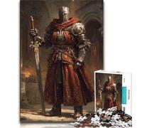 Rompecabezas de 1000 Piezas de Mighty Medieval Knight para Adultos y Adolescentes, un desafío difícil y antiestrés, decoración única para el hogar y Regalos 38x26cm
