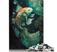 Rompecabezas de 1000 Piezas de misticismo de Peces koi para Adultos, Rompecabezas de Madera, Juegos educativos, decoración del hogar, 1000 Piezas (75 x 50 cm)