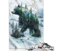 Rompecabezas de 1000 Piezas de Misty Mountain Bear para Adolescentes, Rompecabezas para Adultos y Adolescentes, Juegos de Rompecabezas relajantes, 1000 Piezas (75 x 50 cm)