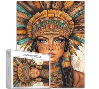 Rompecabezas de 1000 piezas de mitología azteca para mujeres, para adultos, cultura misteriosa, arte temático, desafiantes, juegos de actividades familiares, rompecabezas colorido para manualidades