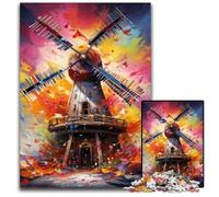 Rompecabezas de 1000 Piezas de Molino de Viento para Adultos, Rompecabezas difíciles para Adultos, Regalo Ideal para Vacaciones y decoración del hogar, 50x75cm/19,68x29,52 Pulgadas